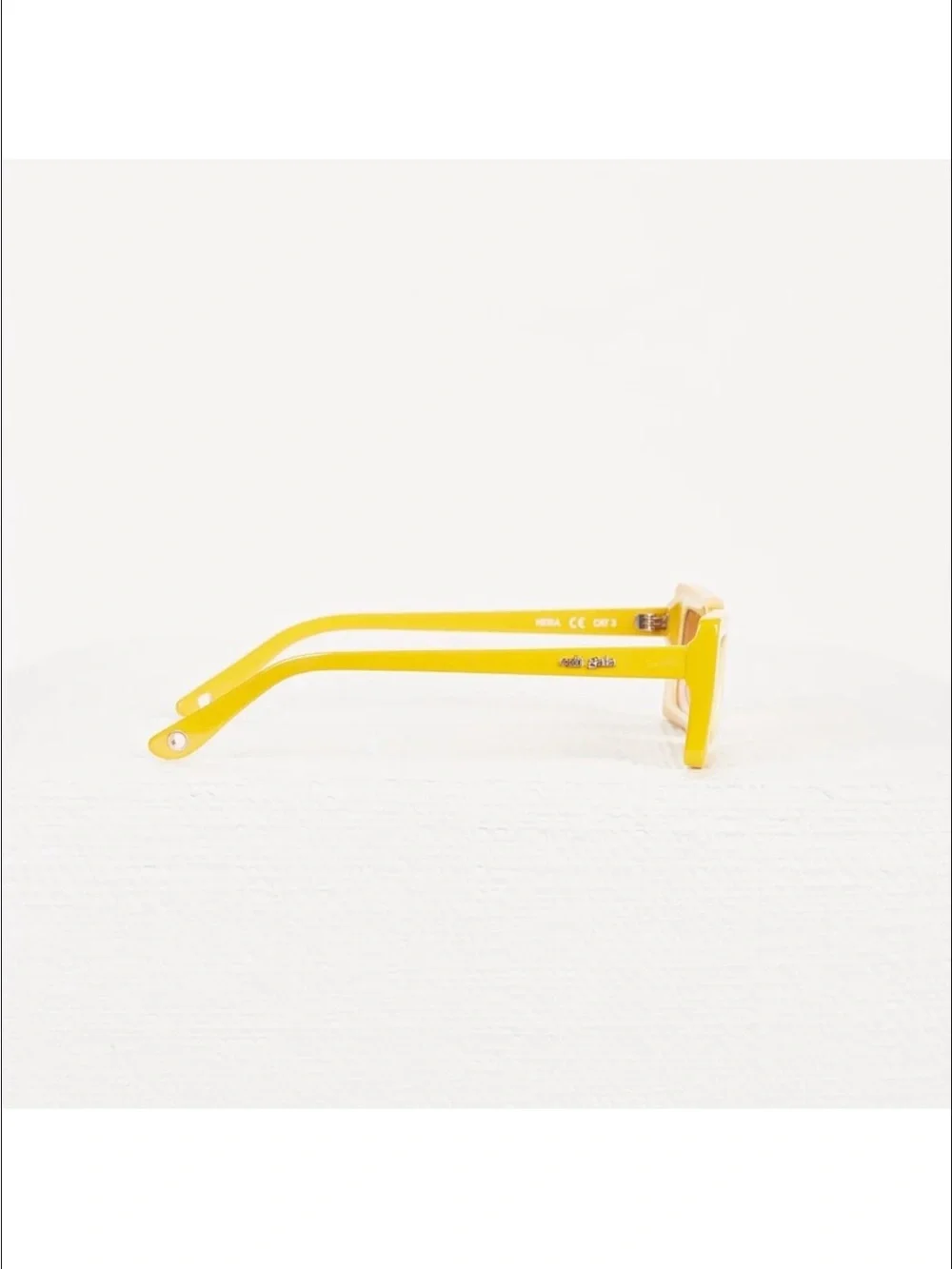 cult gaia Yellow Rectangular Sunglasses with Brown Lenses